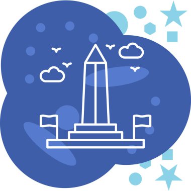 Bir anıt simgesinin vektör illüstrasyonu