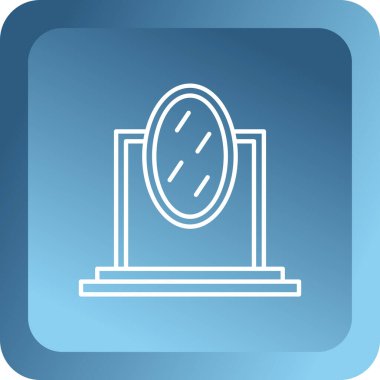 Mavi arkaplanda mavi çizgi yuvarlak pul simgesi izole edildi. Mavi daire düğmesi. vektör.