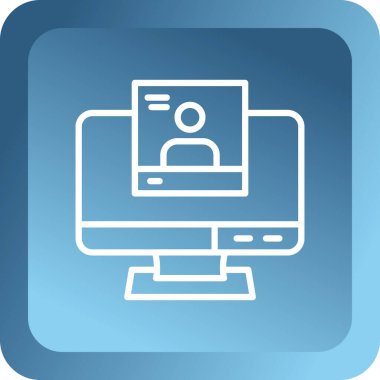 Bilgisayar monitörü simgesi. düz çizim tasarımı. vektör 10