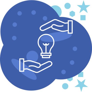 vektör simgesi kavramı içinde yıldırım olan ampulü tutan insan kavramı.