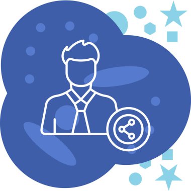 Yıldız simgesi olan bir adamın vektör çizimi