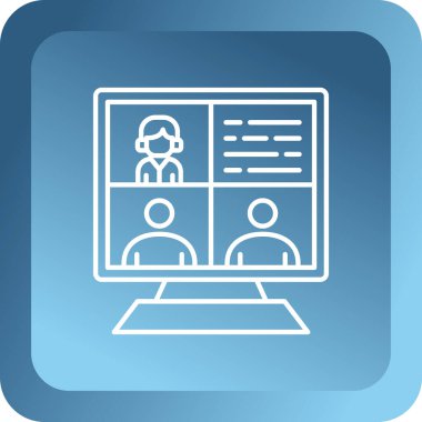 bilgisayar monitörü vektör çizimi, düz simge