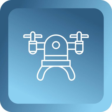 Siyah çizgi bisiklet ikonu beyaz arkaplanda izole edilmiş. Gölgeli spor ve hava. çekim ekipmanları. Mavi kare düğme. vektör.