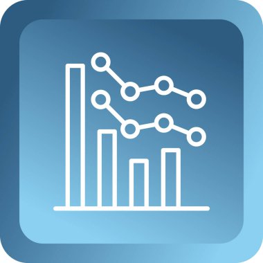 Grafik çizelgesi simgesi. Web tasarımı için grafik vektör simgesinin düz çizimi