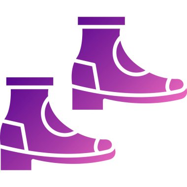 Bir çift mor ayakkabının vektör çizimi.