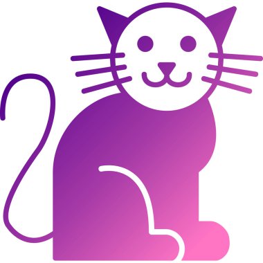 Kedi. Web simgesi basit illüstrasyon