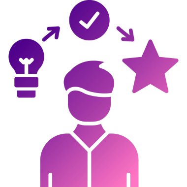 Fikir modern simgesi, vektör illüstrasyonu