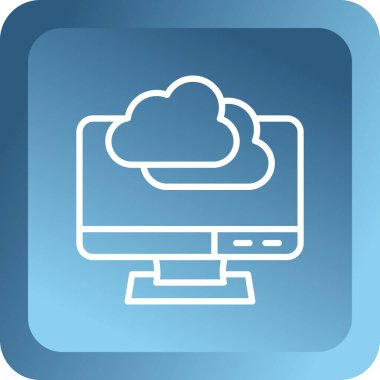 Bulut hesaplama simgesi vektör illüstrasyonu