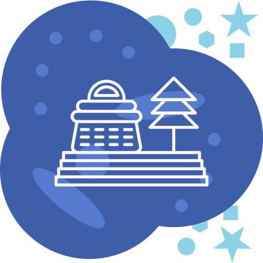 Yılbaşı ağacı simgesinin vektör illüstrasyonu