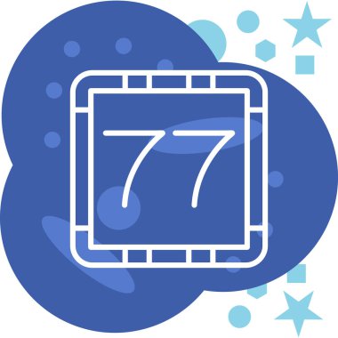 Moda stili izole edilmiş arkaplanda yedinci simge