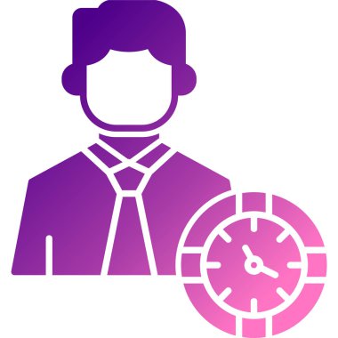 Saatli bir iş adamının vektör çizimi