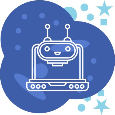 robot. Web simgesi basit illüstrasyon