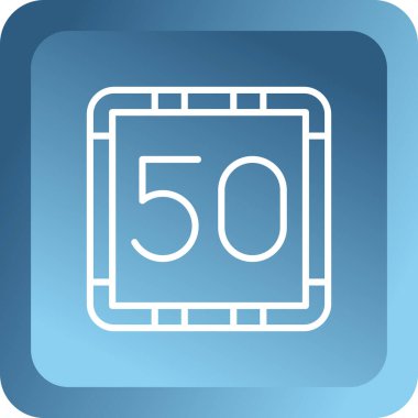 5 hız işareti mavi kare simgesi