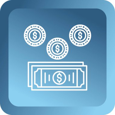 Para kavramı: Dolar işaretli para makinesi, vektör illüstrasyonu