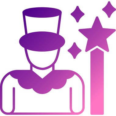 Mor şapkalı ve yıldızlı bir kızın vektör çizimi.