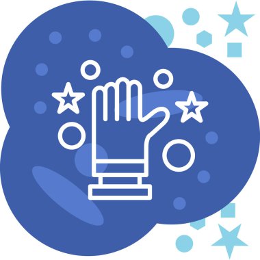 Sihirli değnek simgesi ile el, vektör illüstrasyonu