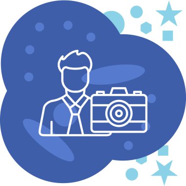 İş adamı ve kameranın vektör illüstrasyonu