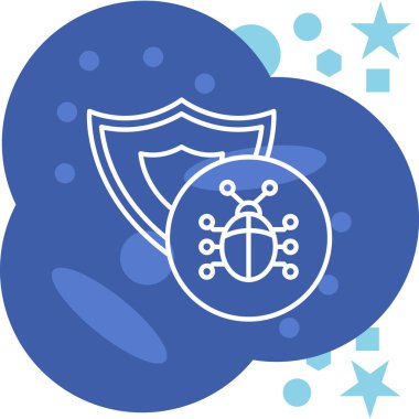 Bir kalkan simgesinin vektör illüstrasyonu