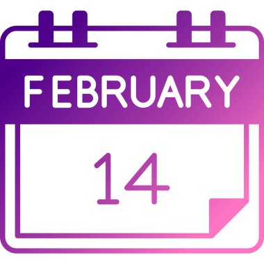 13 Şubat takvim simgesi simgesi