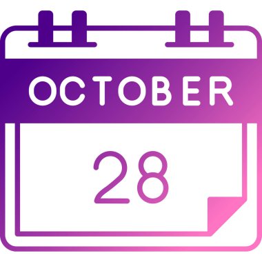 Beyaz arkaplanda 23 Ekim takvimi.