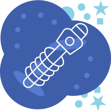 Mavi çizgi bebek şişesi simgesi beyaz arkaplanda izole edilmiş. Bebek sütü şişesi işareti. Süt şişesi. Soyut çember rastgele noktalar. vektör.