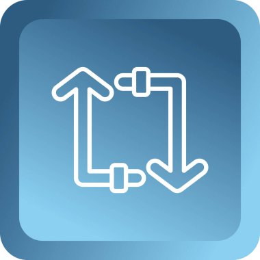 Beyaz arkaplanın mavi simgesinin vektör çizimi