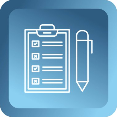 Kontrol listesi simgesi. düz tasarım biçimi