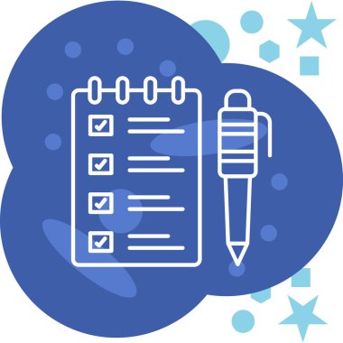 Moda Biçimli İzole Arkaplanda Kontrol Listesi Simgesi