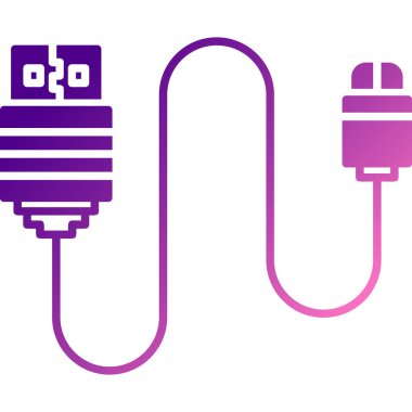 USB kablo vektör simgesi