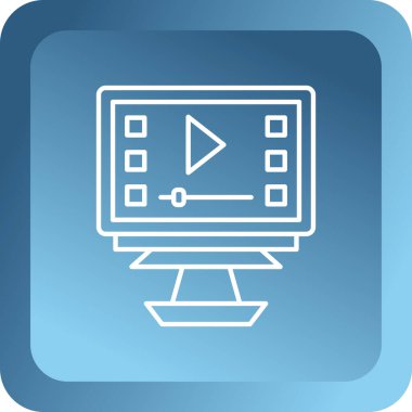 Video oynatıcı simgesi. Basit vektör illüstrasyonu