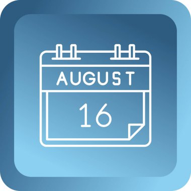 Ağustos 18 - Takvim simgesi - Takvim Günü Tasarımı