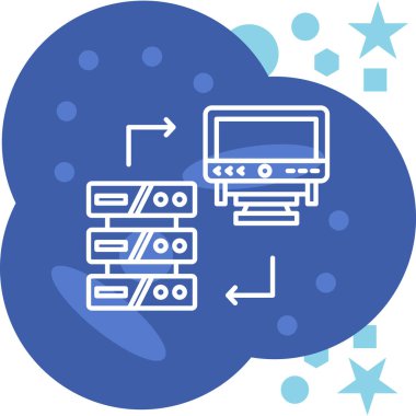 Bulut sunucusu web simgesi basit illüstrasyon