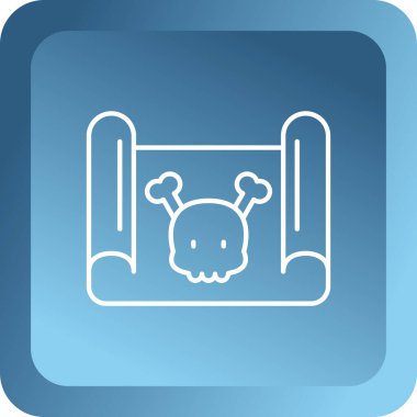 Beyaz arka planda izole edilmiş çizgi kafatası ve kemik simgesi. Cadılar bayramı partin kutlu olsun. Renkli taslak konsepti. vektör