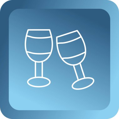 Şarap bardağı ikonu. vektör illüstrasyonu