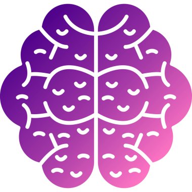 Beyin. Web simgesi basit illüstrasyon