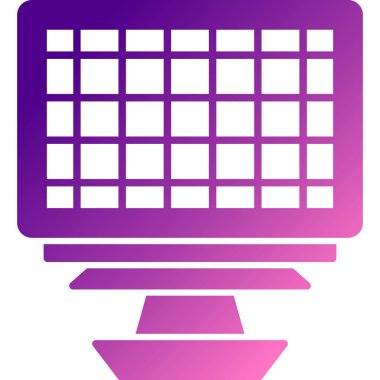 Bir bilgisayar monitörü simgesinin vektör illüstrasyonu