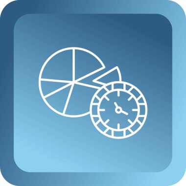 Mavi saat ve kronometre simgesi beyaz arkaplanda izole edildi. Zaman yönetimi. Zaman yönetimi. vektör illüstrasyonu