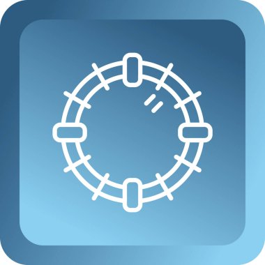 Uzun gölgeli beyaz çizgi zinciri simgesi. Zincir halka işareti. Mavi zincir sembolü. vektör illüstrasyonu