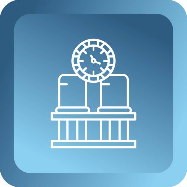 Yunan dünya haritasına sahip bir saatin vektör simgesi