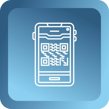 qr kod cep telefonu vektör çizimi
