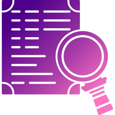 Belge ikonu vektör illüstrasyon tasarımı içeren büyüteç