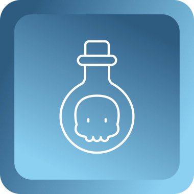 Kavanozdaki gri kafatası ve beyaz arka planda izole edilmiş şapka ikonu. Cadılar bayramı partin kutlu olsun. vektör