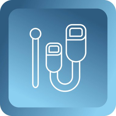 Hasta için tıbbi aletlerin mavi ve gri çizgi simgesi