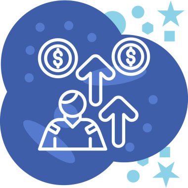 Dolar işareti olan bir adamın vektör çizimi