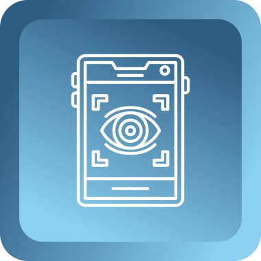 Parmak izi simgesi olan güvenlik kamerası