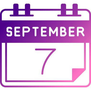 7 Eylül simgesi - tek takvim tasarımı, takvim simgesi.