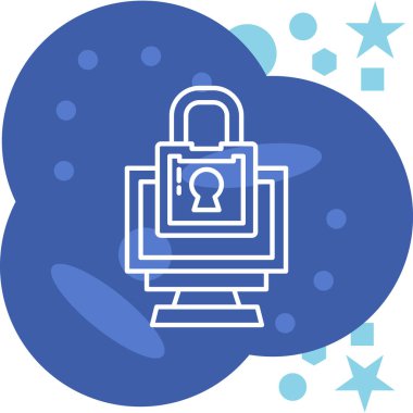 bulut güvenlik simgesi, vektör illüstrasyonu, tasarım