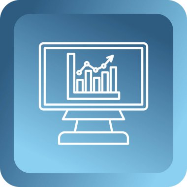 Monitörlü bir bilgisayarın vektör çizimi