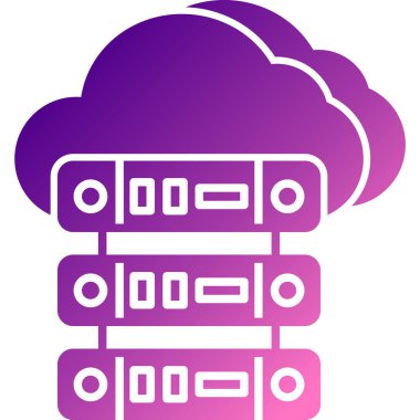 Bulut deposu. Web simgesi basit illüstrasyon