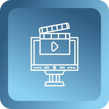 Video kamera simgesi, düz tasarım